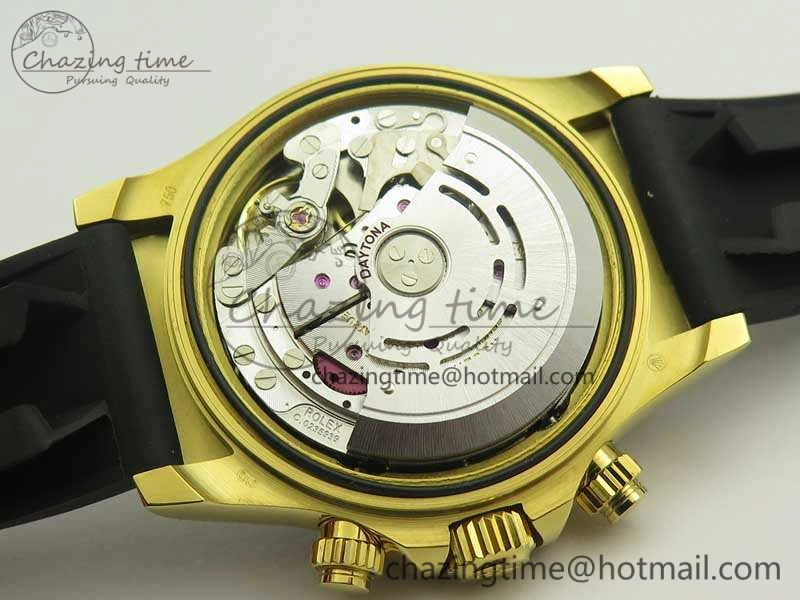 Daytona 116518LN YG JH Best White MOP Diam Dial On Rubber Strap A4130 (Free XS Rubber )
