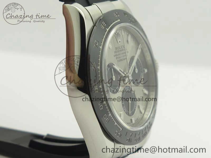 Daytona 116519 ARF 1:1 Best Edition 904L SS Case Gray Black Dial on Black Rubber Strap A4130 Super Clone V2
