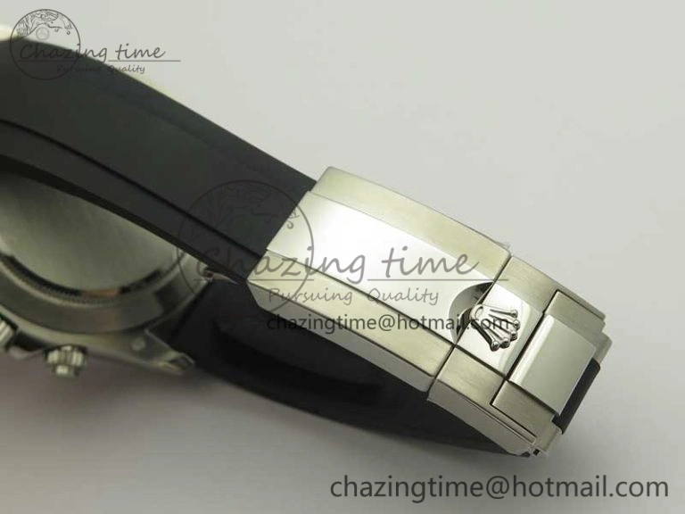 Daytona 116519 ARF 1:1 Best Edition 904L SS Case Gray Black Dial on Black Rubber Strap A4130 Super Clone V2