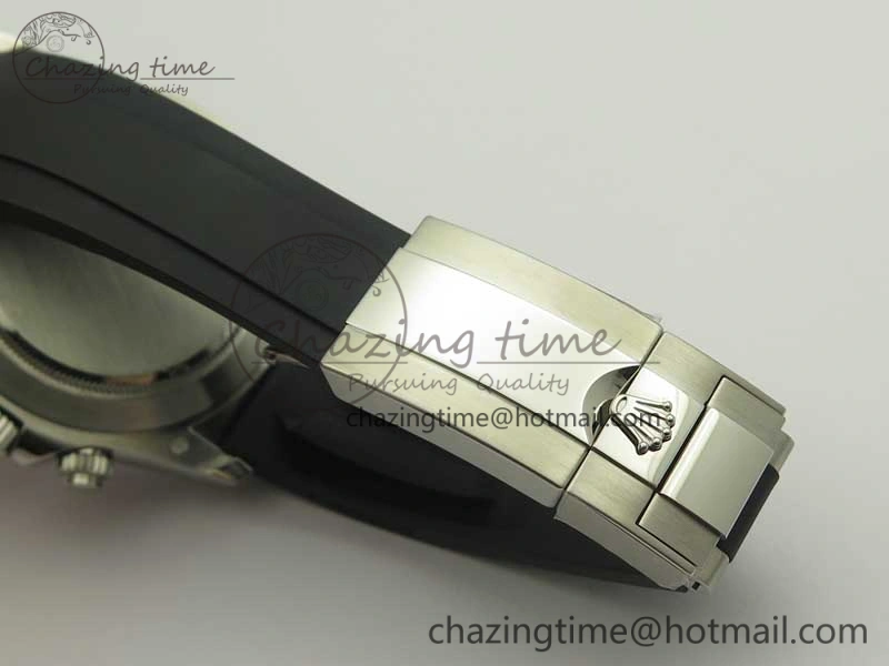 Daytona 116519 ARF 1:1 Best Edition 904L SS Case Gray Black Dial on Black Rubber Strap A4130 Super Clone V2