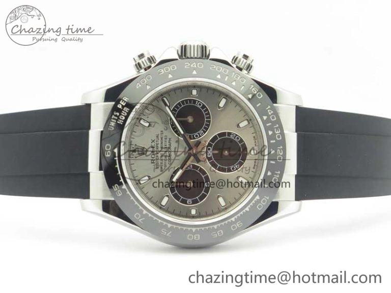 Daytona 116519 ARF 1:1 Best Edition 904L SS Case Gray Black Dial on Black Rubber Strap A4130 Super Clone V2