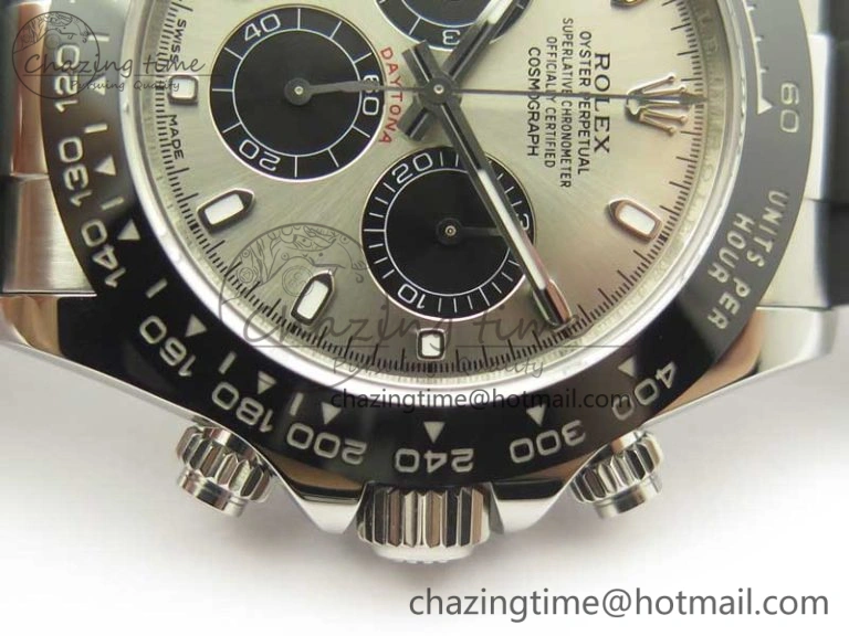 Daytona 116519 ARF 1:1 Best Edition 904L SS Case Gray Black Dial on Black Rubber Strap A4130 Super Clone V2