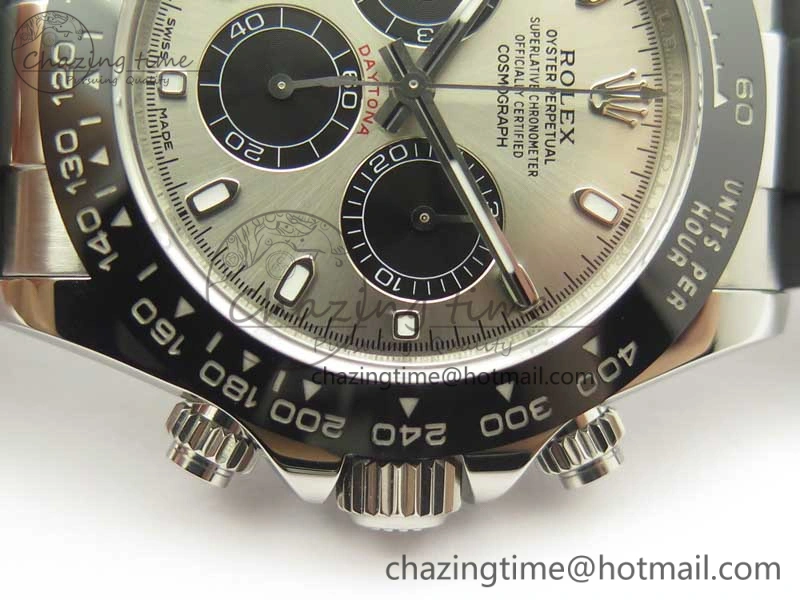 Daytona 116519 ARF 1:1 Best Edition 904L SS Case Gray Black Dial on Black Rubber Strap A4130 Super Clone V2