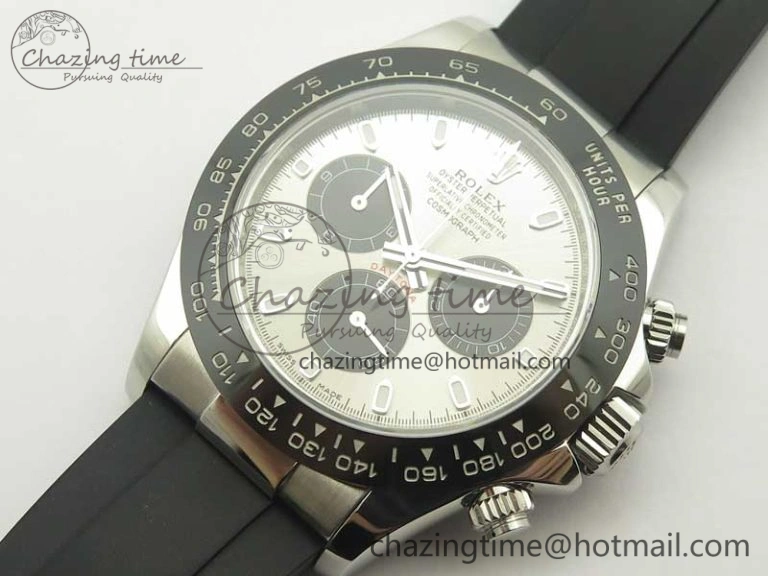 Daytona 116519 ARF 1:1 Best Edition 904L SS Case Gray Black Dial on Black Rubber Strap A4130 Super Clone V2