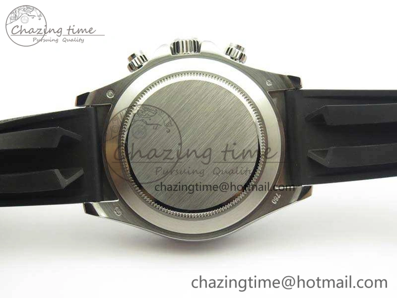 Daytona 116519 ARF Custom Made 904L SS Case Black Dial On Rubber Strap A4130 Super Clone