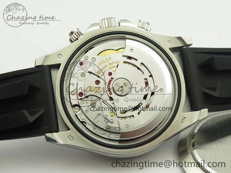 Daytona 116519 ARF Custom Made 904L SS Case Black Dial On Rubber Strap A4130 Super Clone