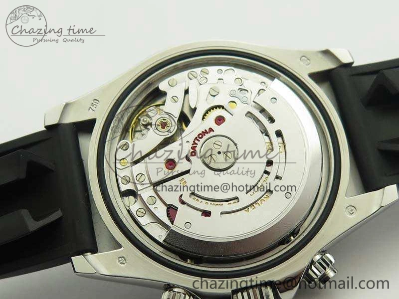 Daytona 116519 ARF Custom Made 904L SS Case Black Dial On Rubber Strap A4130 Super Clone