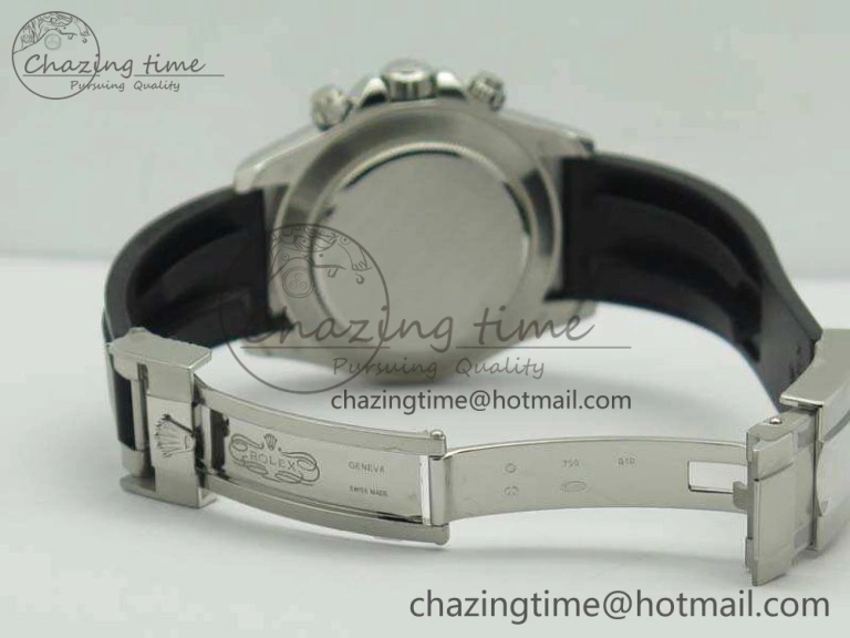 Daytona 116519 ARF Custom Made 904L SS Case Black Dial On Rubber Strap A4130 Super Clone