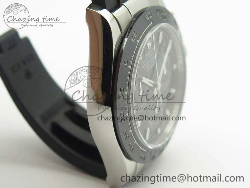 Daytona 116519 ARF Custom Made 904L SS Case Black Dial On Rubber Strap A4130 Super Clone