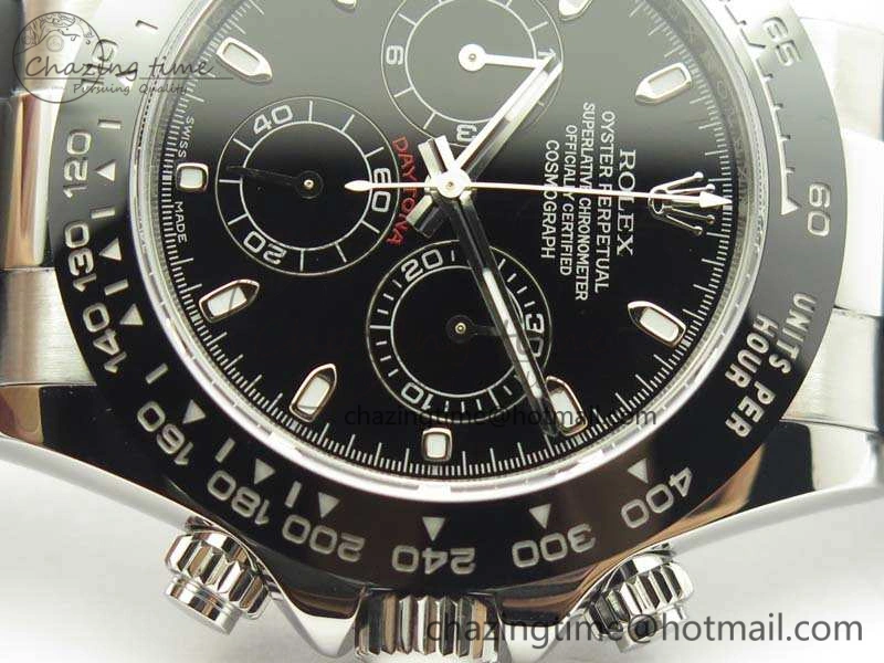 Daytona 116519 ARF Custom Made 904L SS Case Black Dial On Rubber Strap A4130 Super Clone
