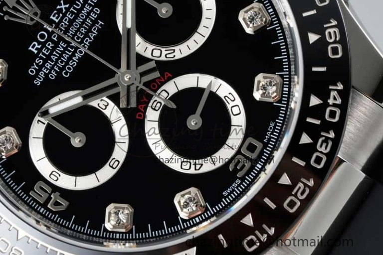Daytona 116519 BTF 1:1 Best Edition Black Diamonds Dial on Oysterflex Rubber Strap SA4130
