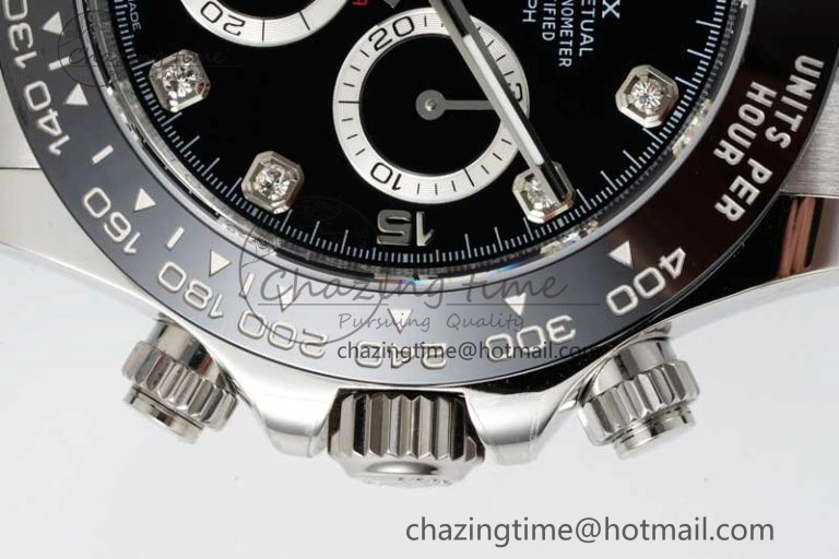 Daytona 116519 BTF 1:1 Best Edition Black Diamonds Dial on Oysterflex Rubber Strap SA4130