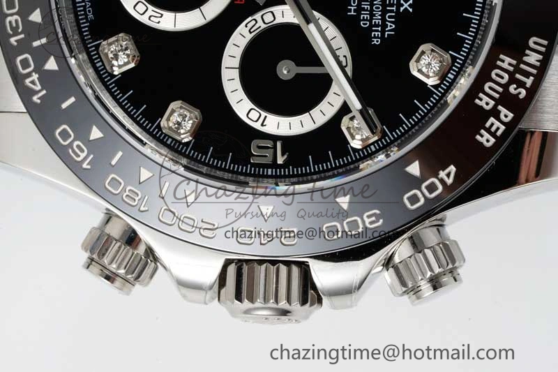 Daytona 116519 BTF 1:1 Best Edition Black Diamonds Dial on Oysterflex Rubber Strap SA4130
