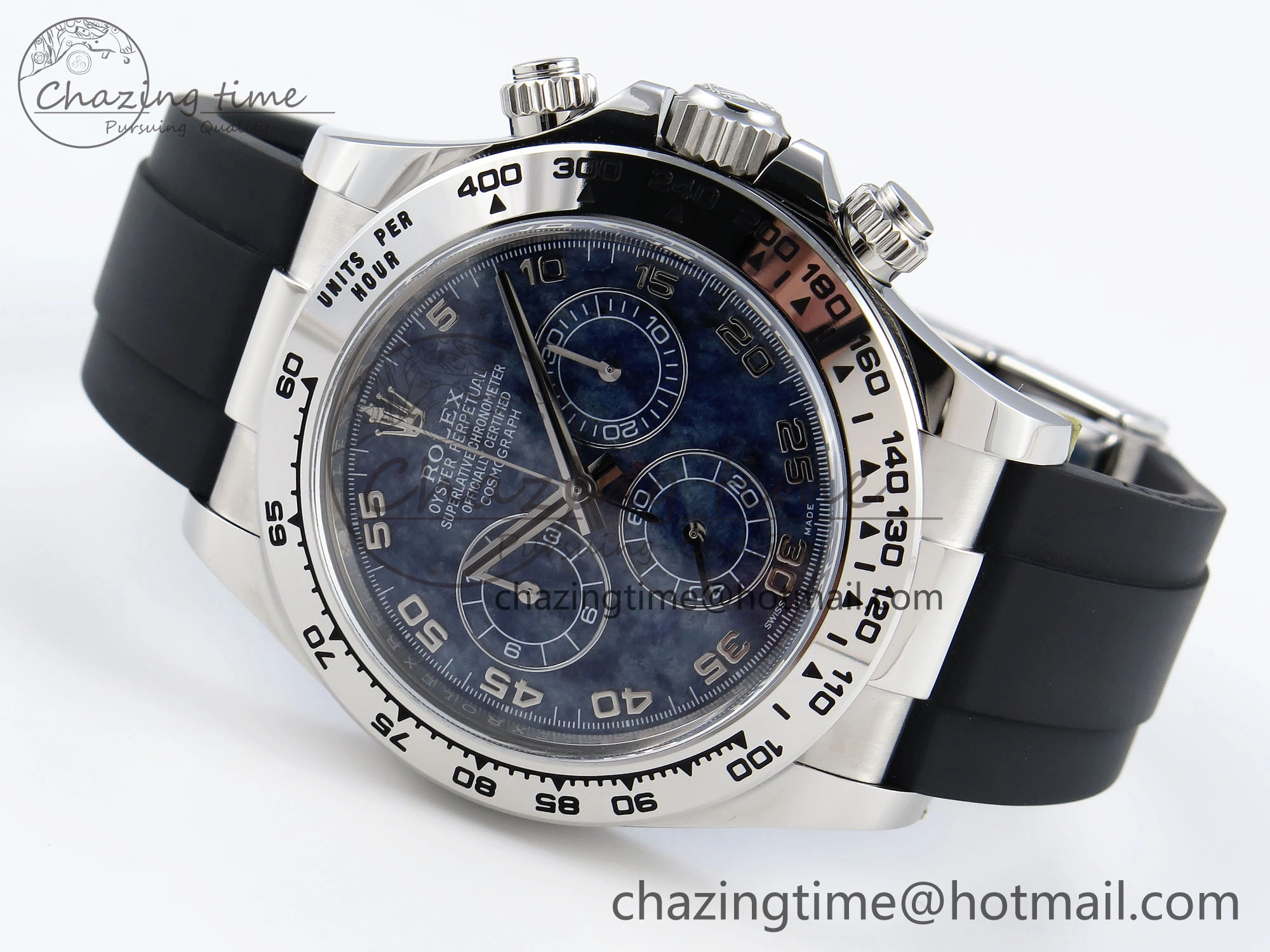 Daytona 116519 Clean 1:1 Best Edition 904L SS Case and Bracelet Blue Sodalite Dial on Oysterflex SA4130 V2