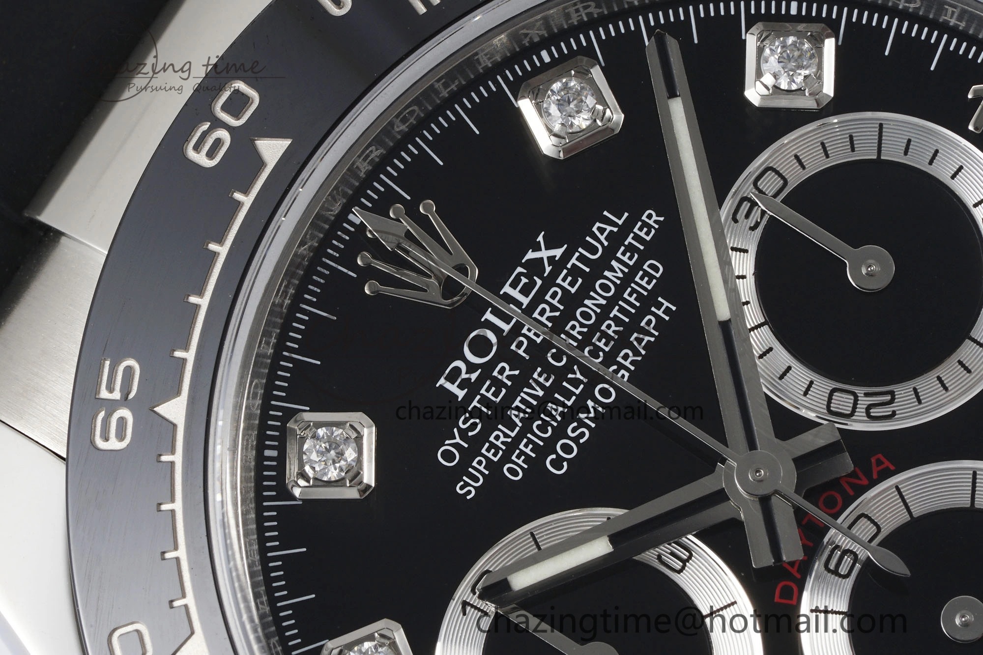 Daytona 116519 Clean Factory 1:1 Best Edition Black Diamonds Dial on Oysterflex Rubber Strap SA4130