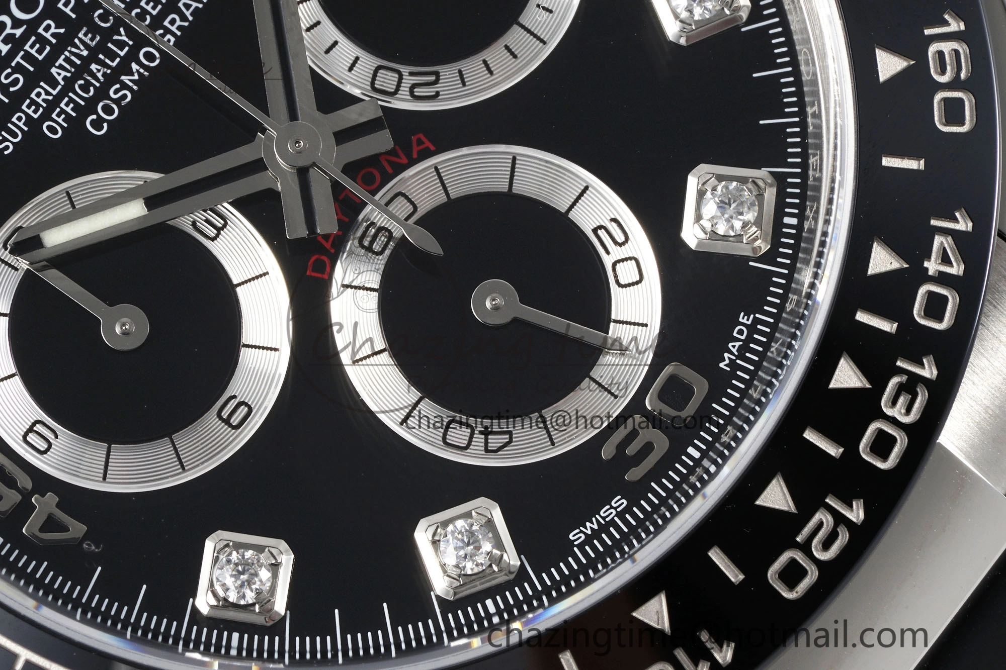 Daytona 116519 Clean Factory 1:1 Best Edition Black Diamonds Dial on Oysterflex Rubber Strap SA4130