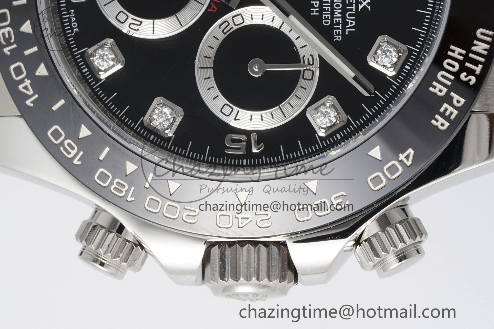 Daytona 116519 Clean Factory 1:1 Best Edition Black Diamonds Dial on Oysterflex Rubber Strap SA4130