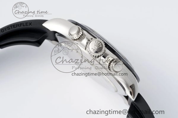 Daytona 116519 Clean Factory 1:1 Best Edition Black Diamonds Dial on Oysterflex Rubber Strap SA4130