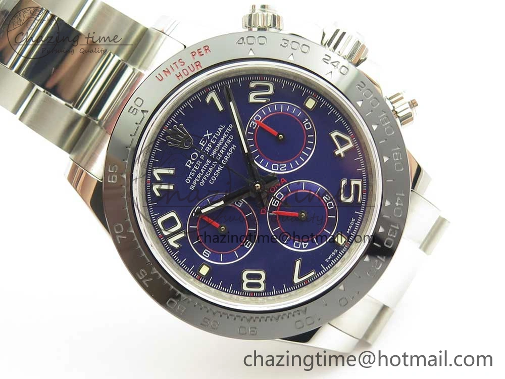 Daytona 116519 JHF Best Edition Ceramic Bezel Blue Numeral Dial on SS Bracelet A4130