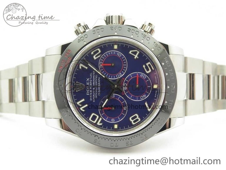 Daytona 116519 JHF Best Edition Ceramic Bezel Blue Numeral Dial on SS Bracelet A4130