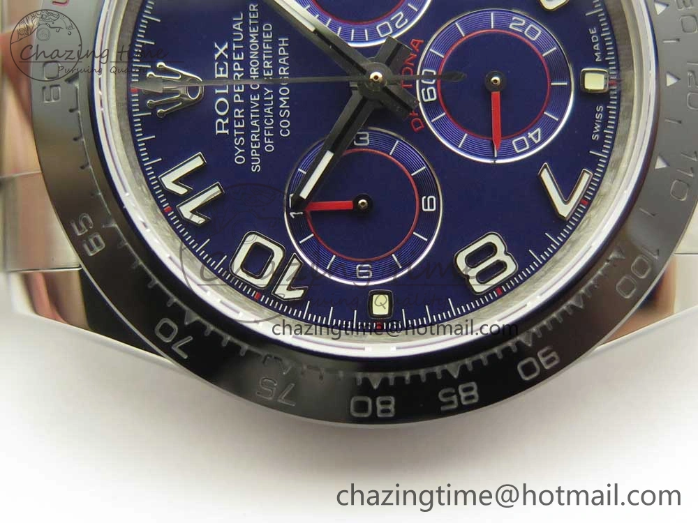 Daytona 116519 JHF Best Edition Ceramic Bezel Blue Numeral Dial on SS Bracelet A4130