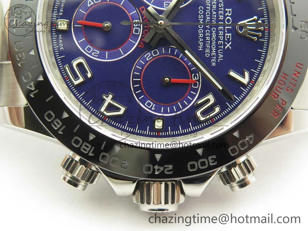 Daytona 116519 JHF Best Edition Ceramic Bezel Blue Numeral Dial on SS Bracelet A4130