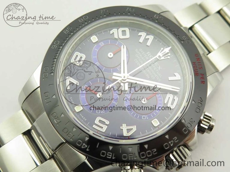 Daytona 116519 JHF Best Edition Ceramic Bezel Blue Numeral Dial on SS Bracelet A4130