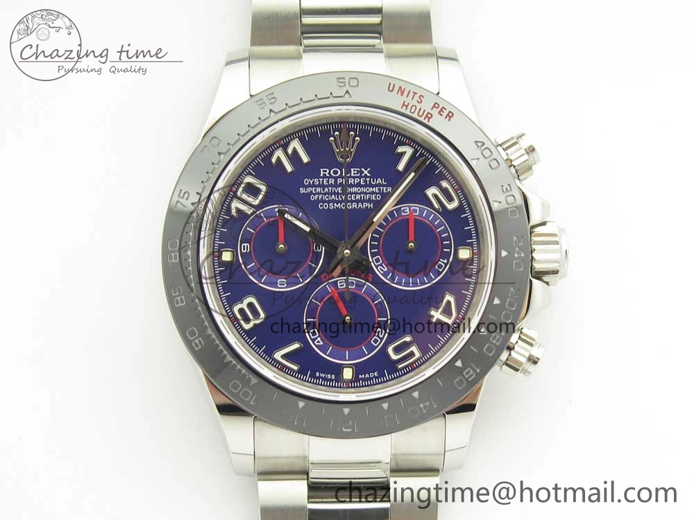 Daytona 116519 JHF Best Edition Ceramic Bezel Blue Numeral Dial on SS Bracelet A4130