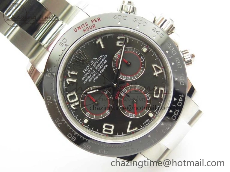 Daytona 116519 JHF Best Edition Ceramic Bezel Gray Numeral Dial on SS Bracelet A4130