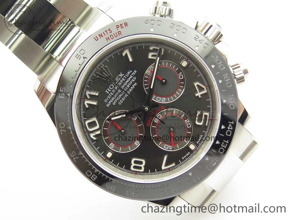 Daytona 116519 JHF Best Edition Ceramic Bezel Gray Numeral Dial on SS Bracelet A4130