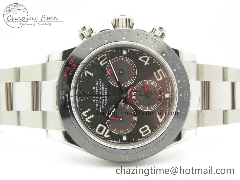 Daytona 116519 JHF Best Edition Ceramic Bezel Gray Numeral Dial on SS Bracelet A4130