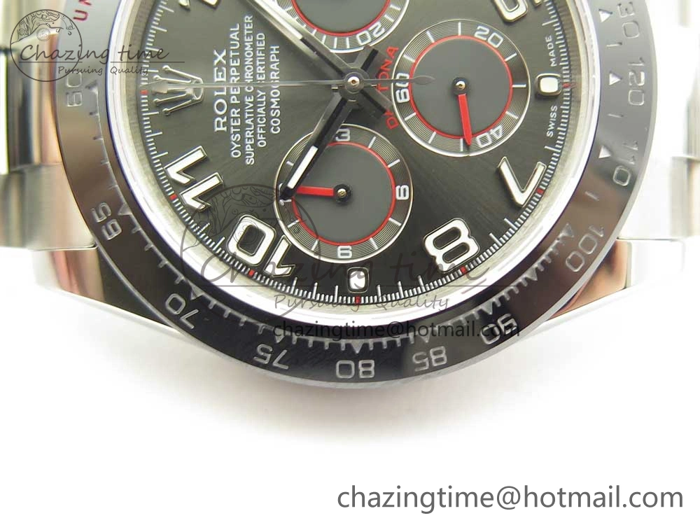 Daytona 116519 JHF Best Edition Ceramic Bezel Gray Numeral Dial on SS Bracelet A4130
