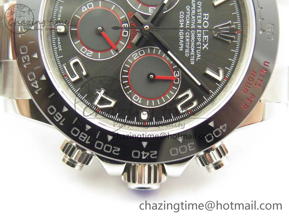 Daytona 116519 JHF Best Edition Ceramic Bezel Gray Numeral Dial on SS Bracelet A4130