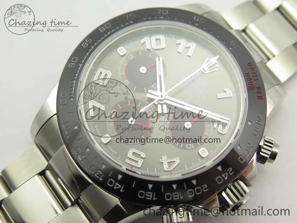 Daytona 116519 JHF Best Edition Ceramic Bezel Gray Numeral Dial on SS Bracelet A4130