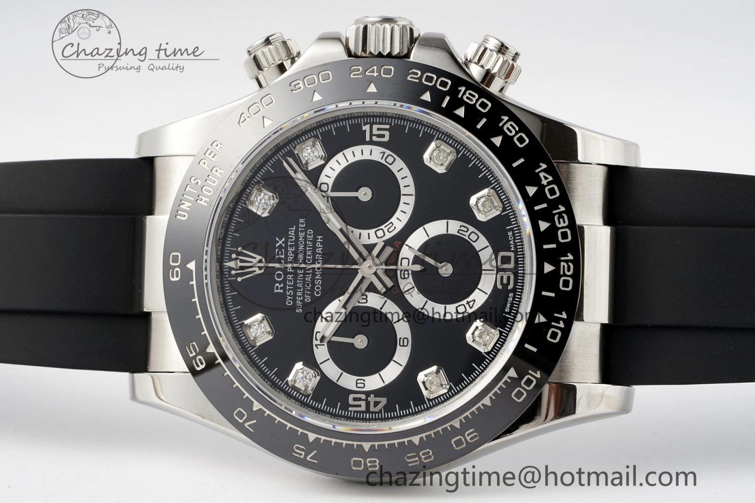 Daytona 116519 Noob  1:1 Best Edition Black Diamonds Dial on Oysterflex Strap SA4130