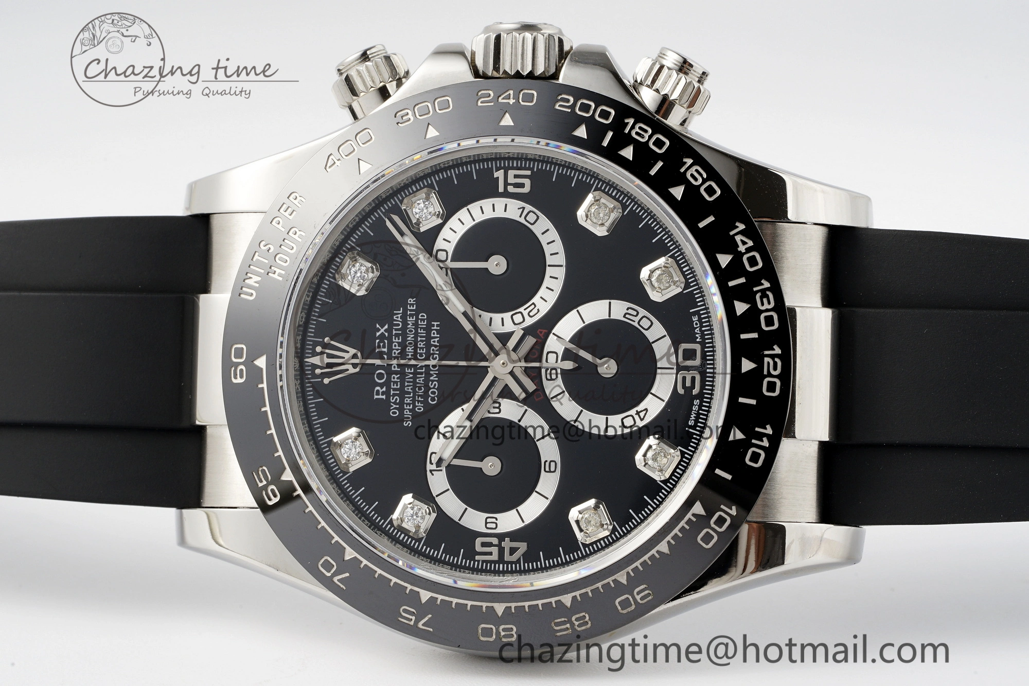 Daytona 116519 Noob  1:1 Best Edition Black Diamonds Dial on Oysterflex Strap SA4130