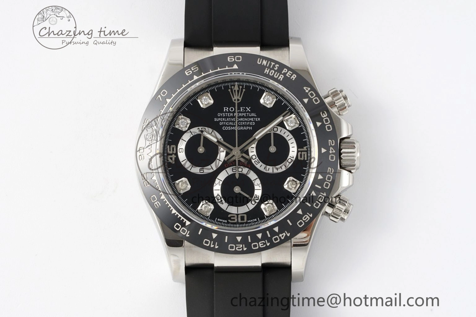 Daytona 116519 Noob  1:1 Best Edition Black Diamonds Dial on Oysterflex Strap SA4130