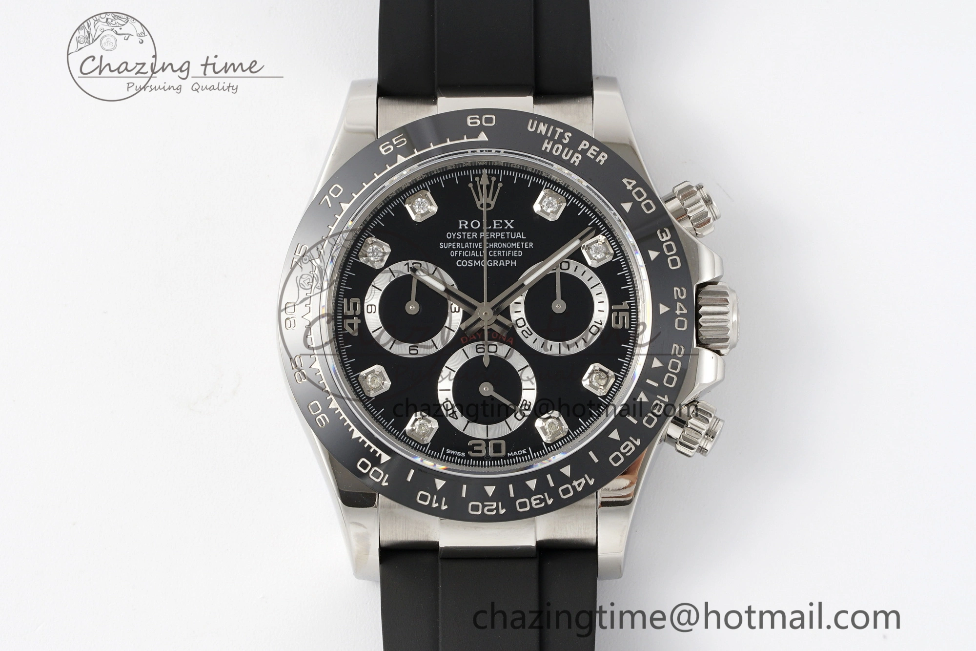 Daytona 116519 Noob  1:1 Best Edition Black Diamonds Dial on Oysterflex Strap SA4130