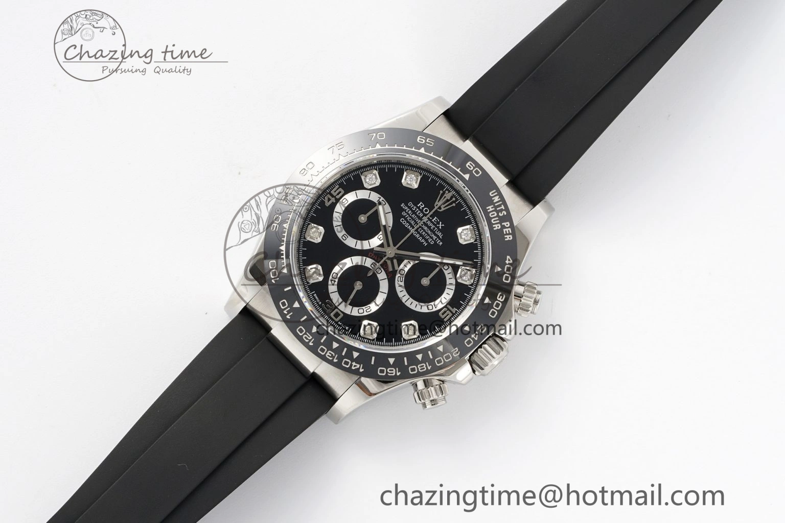 Daytona 116519 Noob  1:1 Best Edition Black Diamonds Dial on Oysterflex Strap SA4130