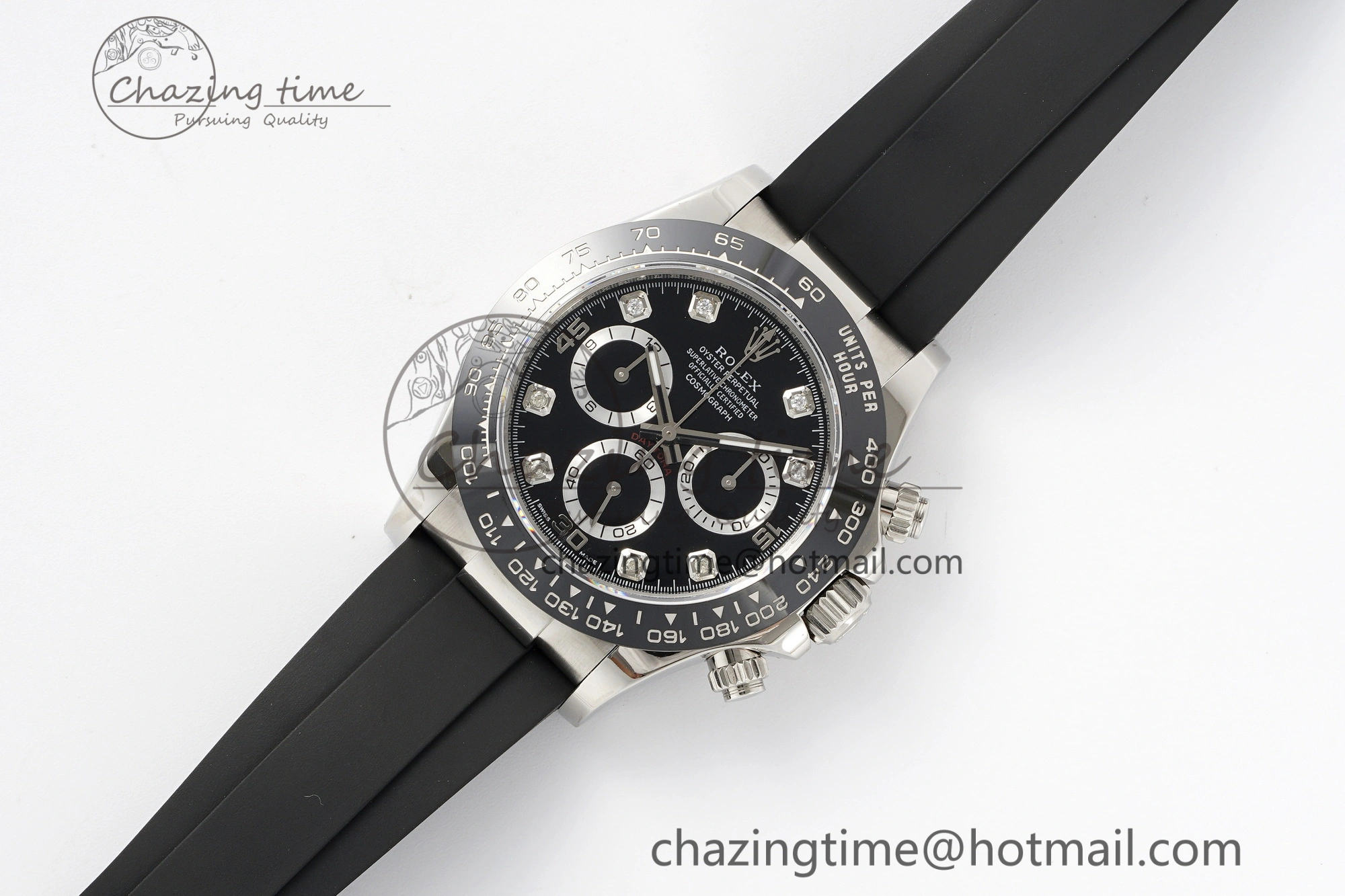 Daytona 116519 Noob  1:1 Best Edition Black Diamonds Dial on Oysterflex Strap SA4130