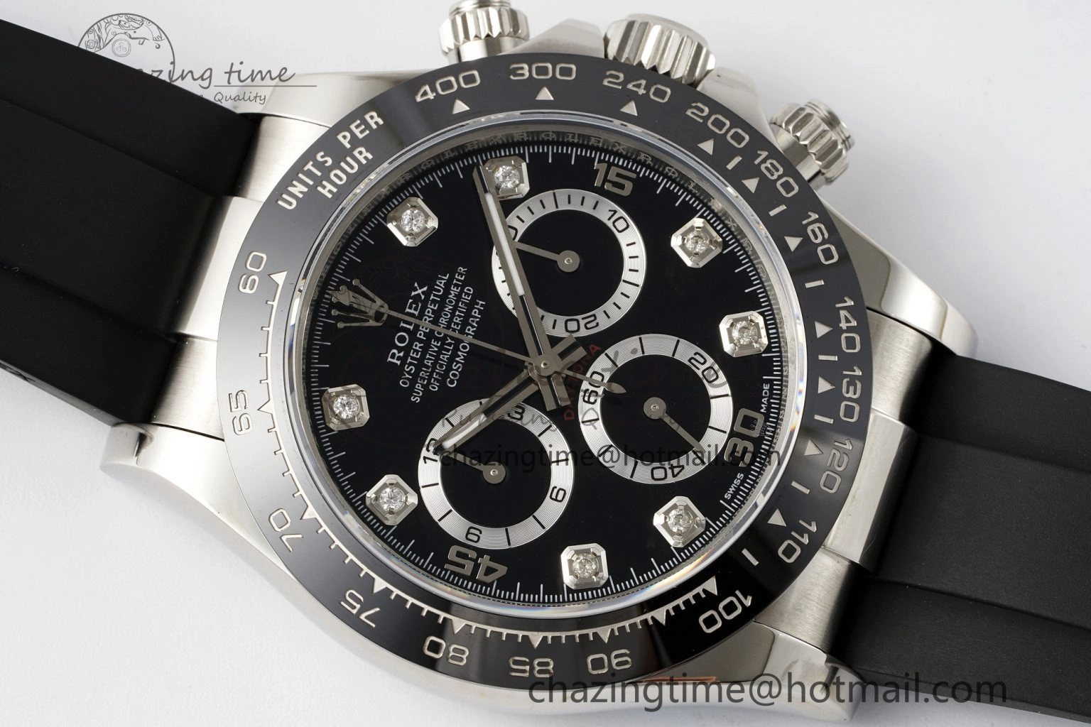 Daytona 116519 Noob  1:1 Best Edition Black Diamonds Dial on Oysterflex Strap SA4130