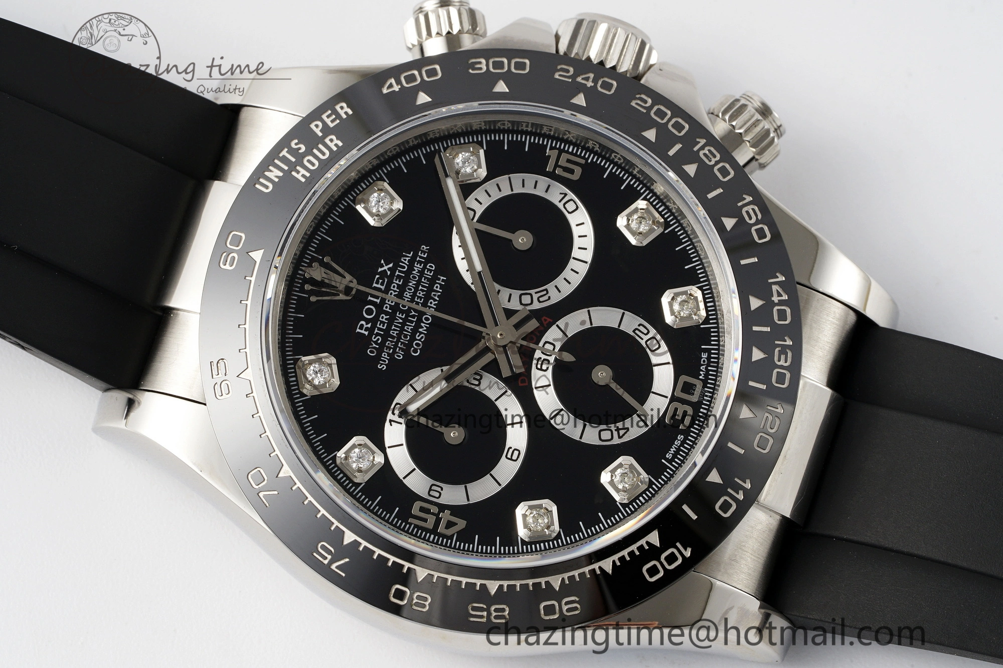 Daytona 116519 Noob  1:1 Best Edition Black Diamonds Dial on Oysterflex Strap SA4130