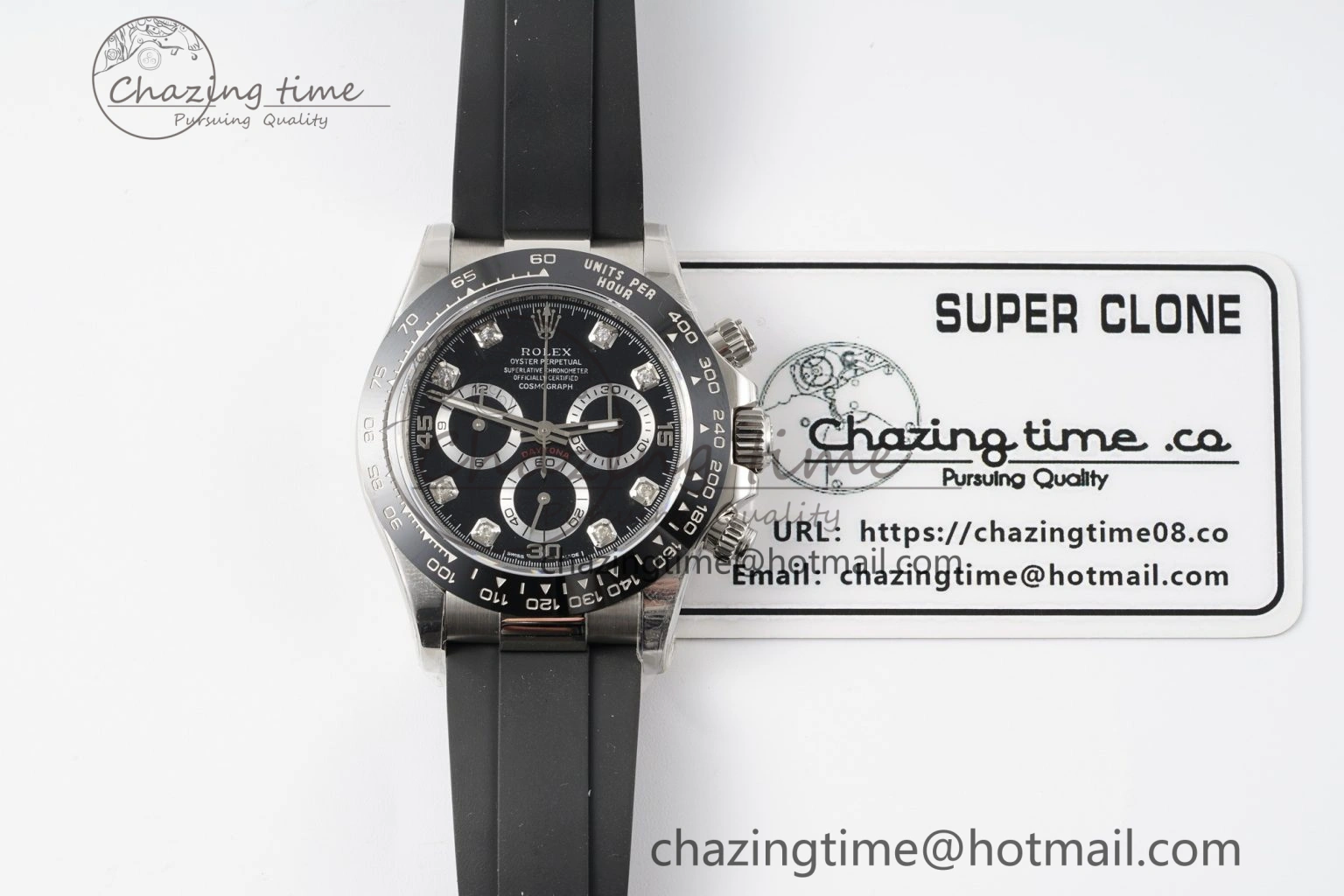 Daytona 116519 Noob  1:1 Best Edition Black Diamonds Dial on Oysterflex Strap SA4130