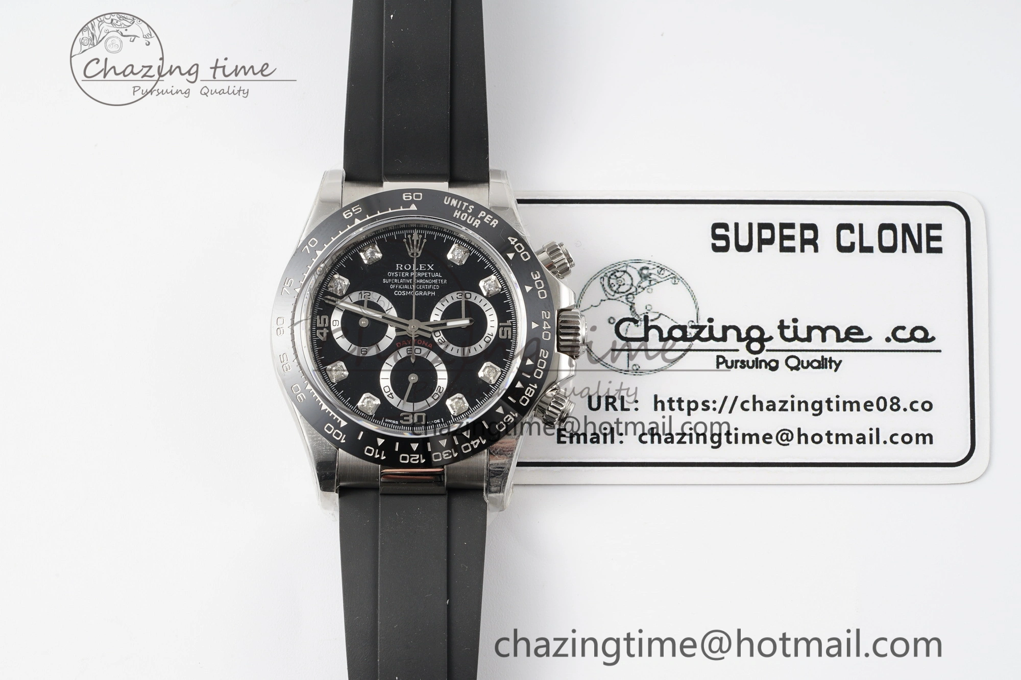 Daytona 116519 Noob  1:1 Best Edition Black Diamonds Dial on Oysterflex Strap SA4130
