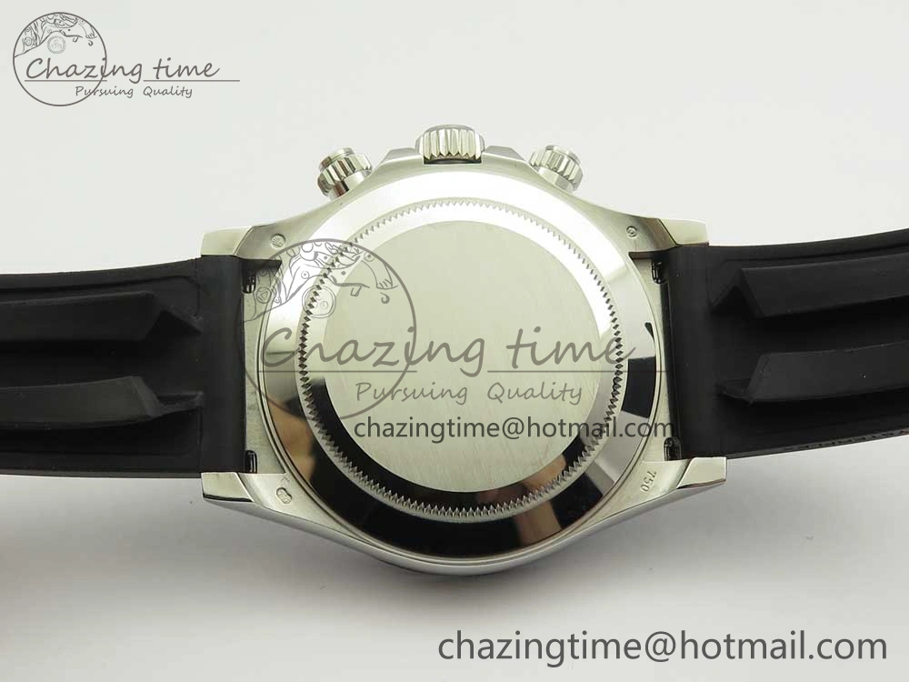 Daytona 116519 Noob 1:1 Best Edition 904L SS Case Blue Dial on Black Rubber Strap SA4130 (Free Extra Strap)