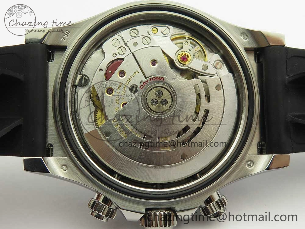 Daytona 116519 Noob 1:1 Best Edition 904L SS Case Blue Dial on Black Rubber Strap SA4130 (Free Extra Strap)