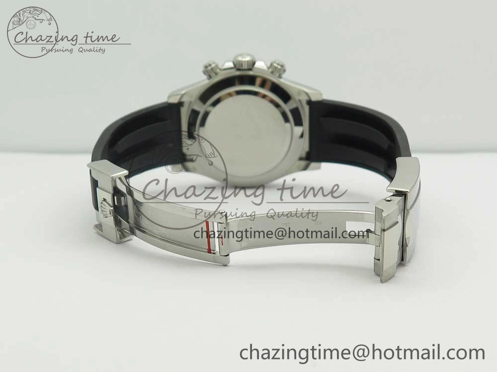 Daytona 116519 Noob 1:1 Best Edition 904L SS Case Blue Dial on Black Rubber Strap SA4130 (Free Extra Strap)