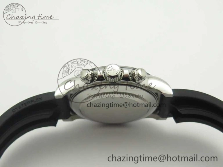 Daytona 116519 Noob 1:1 Best Edition 904L SS Case Gray Black Dial on Black Rubber Strap SA4130 (Free Extra Strap)