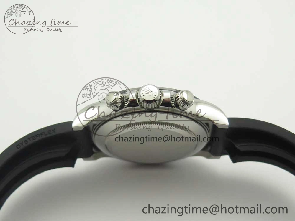 Daytona 116519 Noob 1:1 Best Edition 904L SS Case Gray Black Dial on Black Rubber Strap SA4130 (Free Extra Strap)