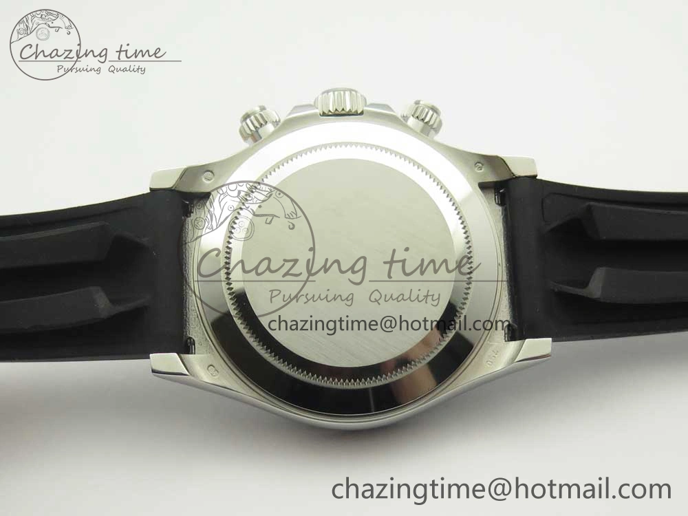 Daytona 116519 Noob 1:1 Best Edition 904L SS Case Gray Black Dial on Black Rubber Strap SA4130 (Free Extra Strap)